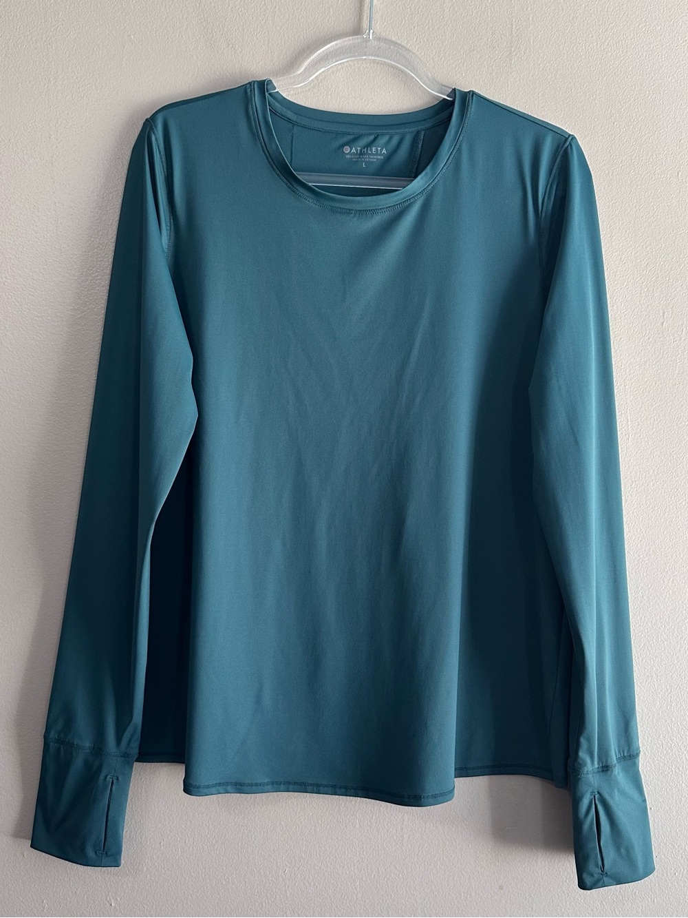 Athleta Teal Sunlover UPF Tulip Back Stretch Outdoor Activewear Top Womens Large
